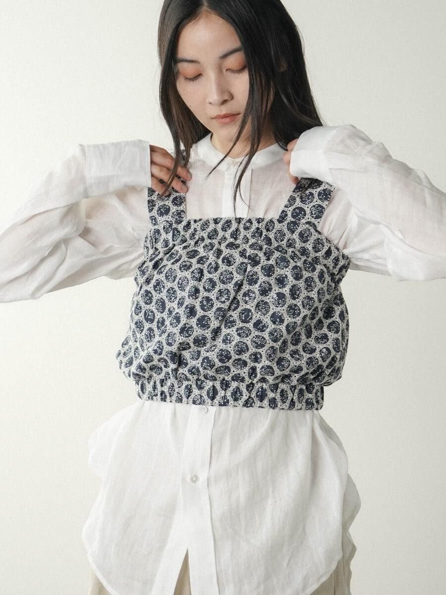 FIKA. 2Way floral cotton lace bustier ラシュッド トップス その他のトップス ネイビー ホワイト【送料無料】
