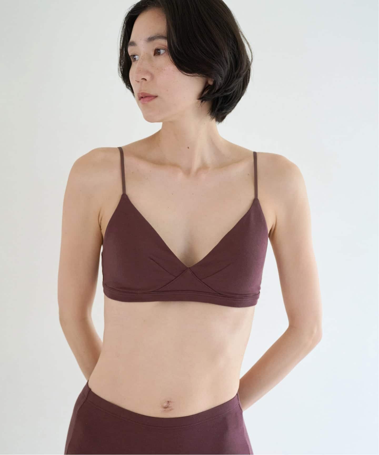 EMILY WEEK 《予約》【RESET】オーガニックコットン混 ブラ(ブラウン) エミリーウィーク インナー・ルームウェア ブラジャー ブラウン【送料無料】
