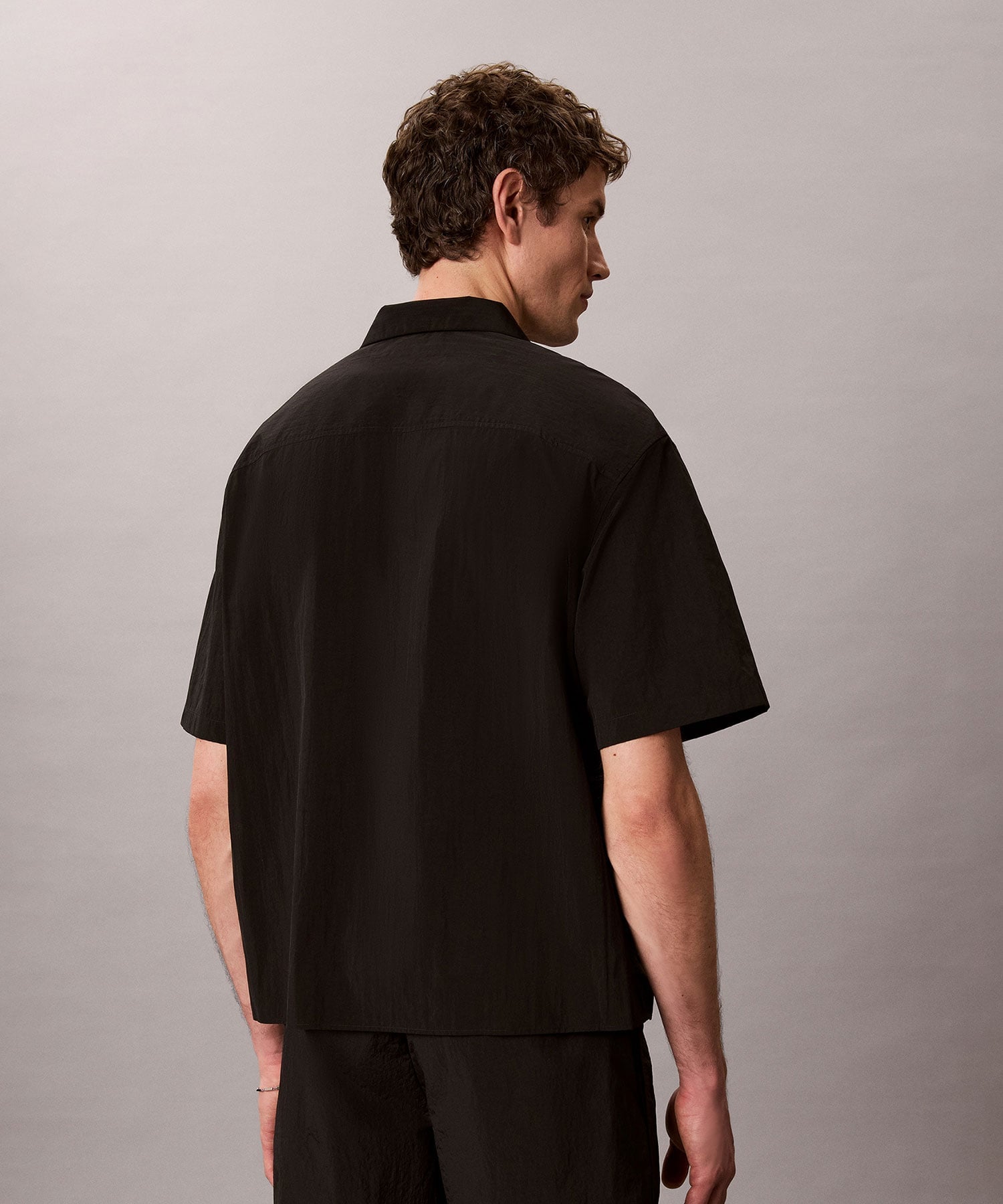 Calvin Klein Jeans/(M)【公式ショップ】 カルバンクライン ショートスリーブソリッドキャンプカラーシャツ Calvin Klein Jeans 4RG120G カルバン・クライン トップス シャツ・ブラウス ブラック