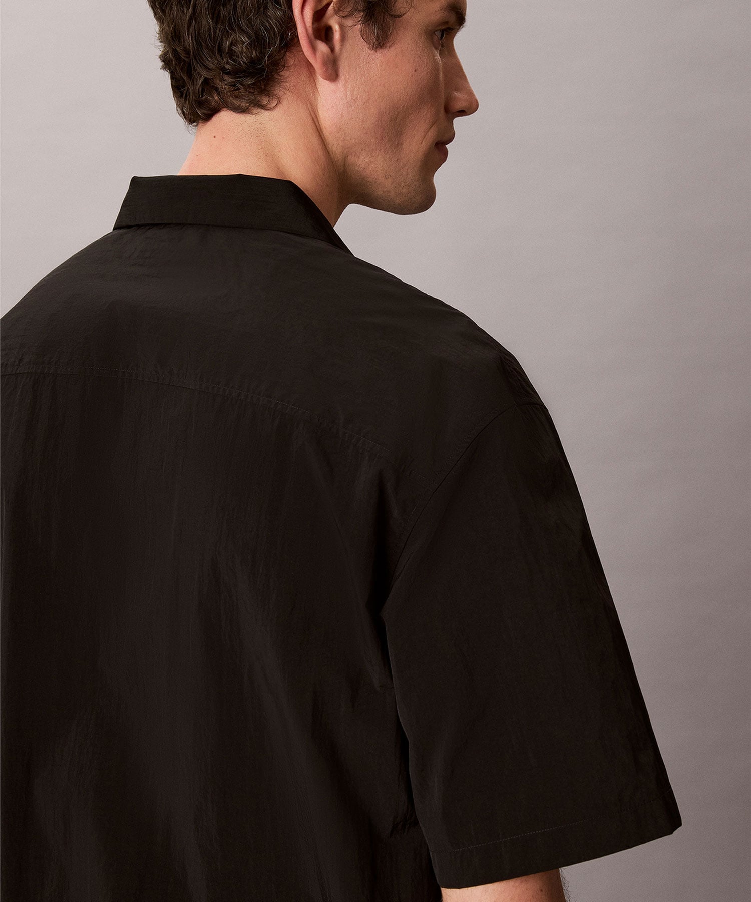 Calvin Klein Jeans/(M)【公式ショップ】 カルバンクライン ショートスリーブソリッドキャンプカラーシャツ Calvin Klein Jeans 4RG120G カルバン・クライン トップス シャツ・ブラウス ブラック