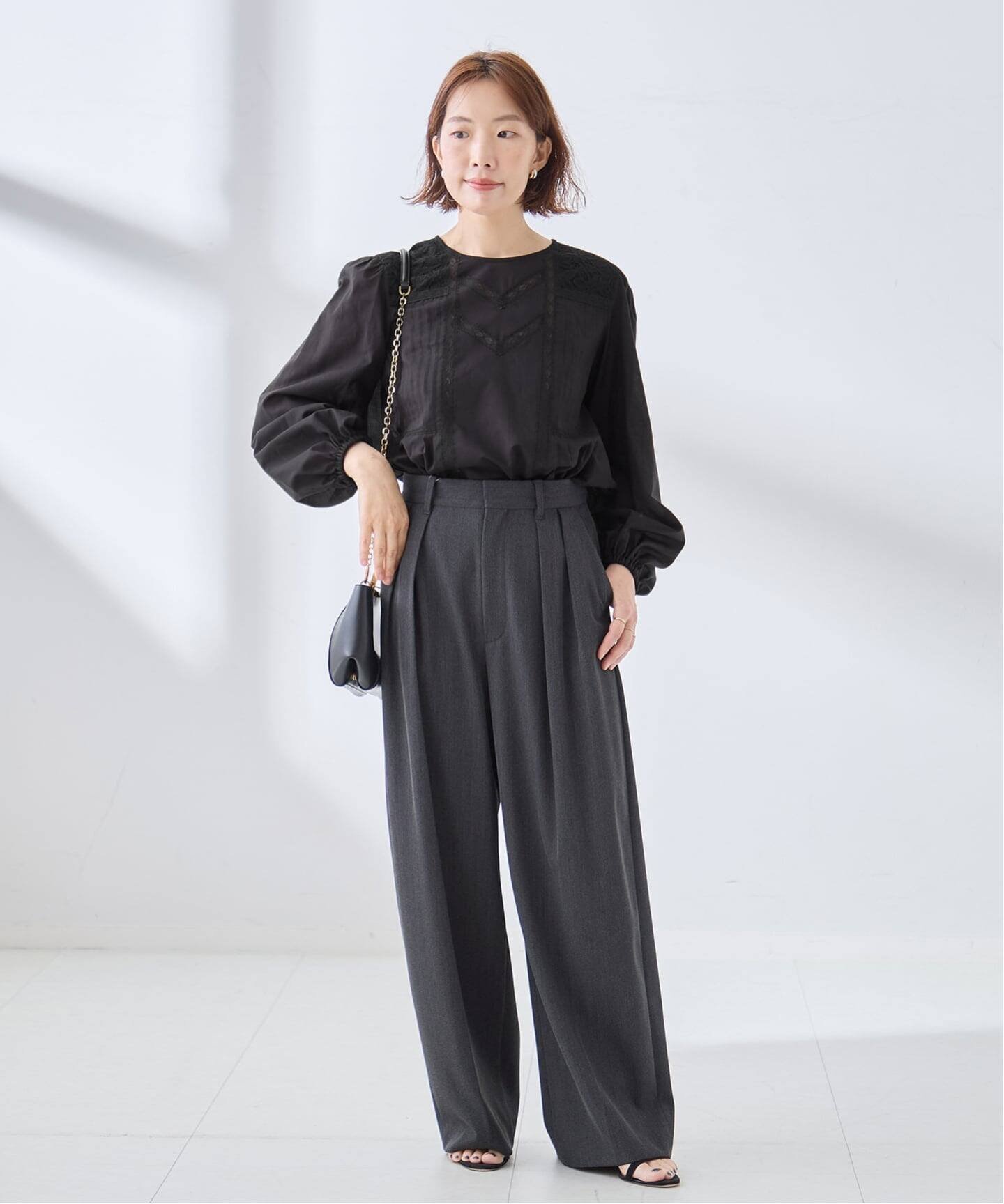 JOURNAL STANDARD L'ESSAGE ボイルレースブラウス ジャーナルスタンダード レサージュ トップス シャツ・ブラウス ホワイト ブラック