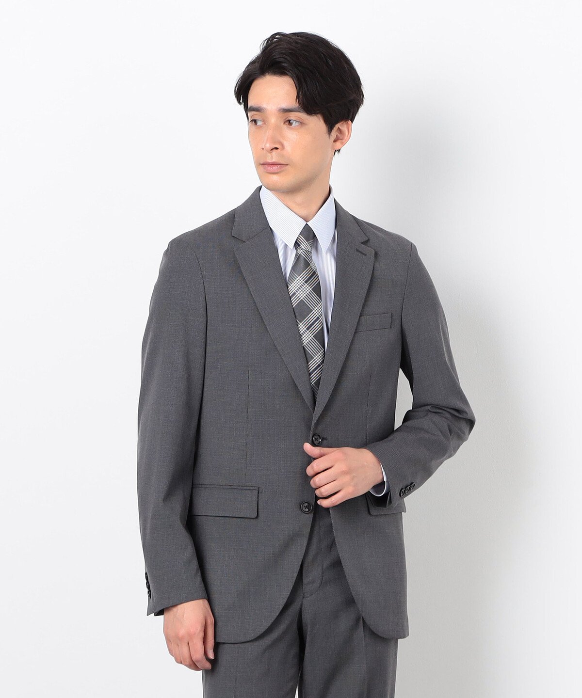 COMME CA ISM 【セットアップ対応】マイクロドビー ストレッチジャケット コムサイズム スーツ・フォーマル スーツジャケット グレー ネイビー【送料無料】