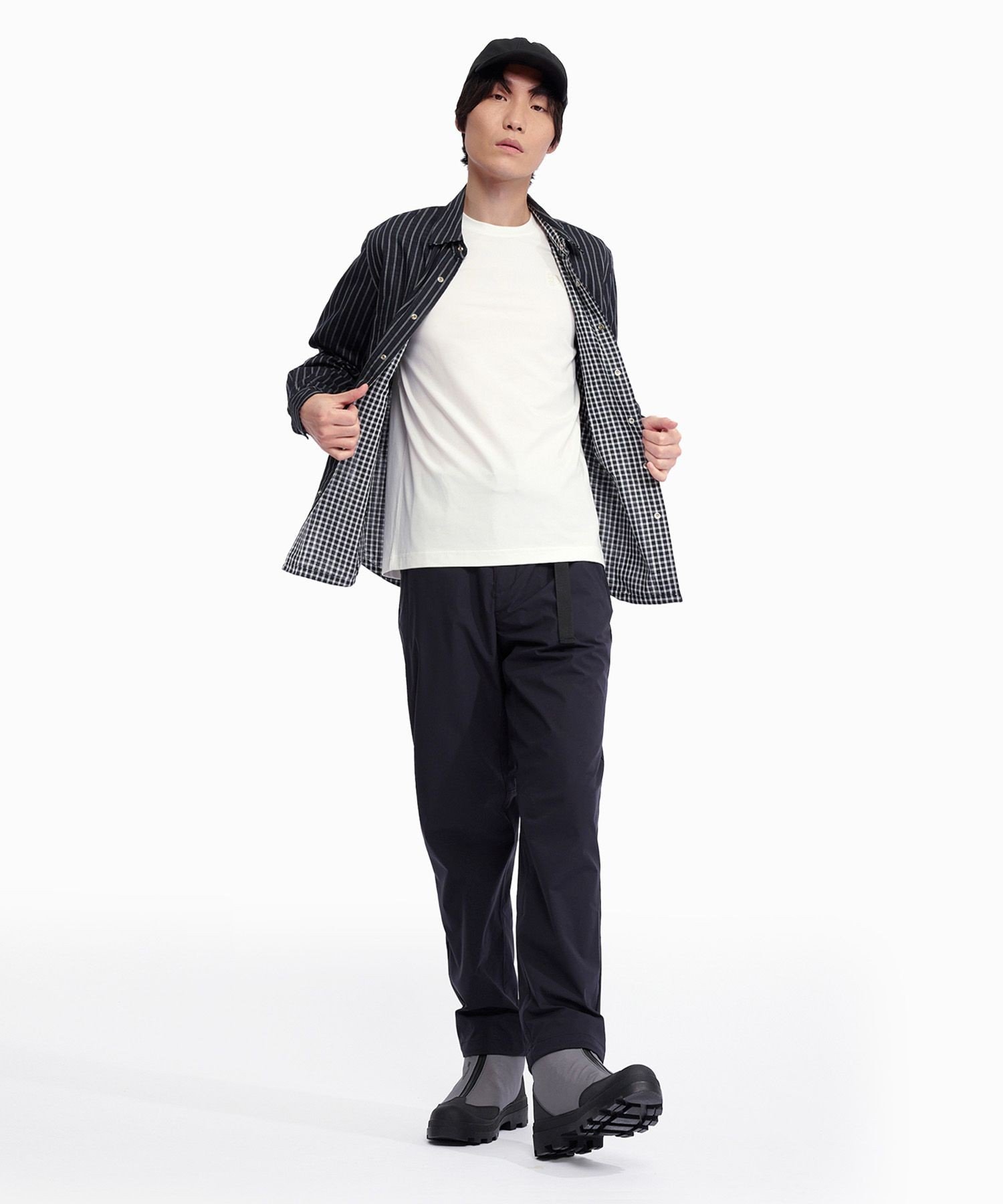 【SALE／30%OFF】AIGLE 吸水速乾 リバーシブルシャツ / ストライプ ギンガムチェック エーグル トップス シャツ・ブラウス ベージュ ブラック【送料無料】