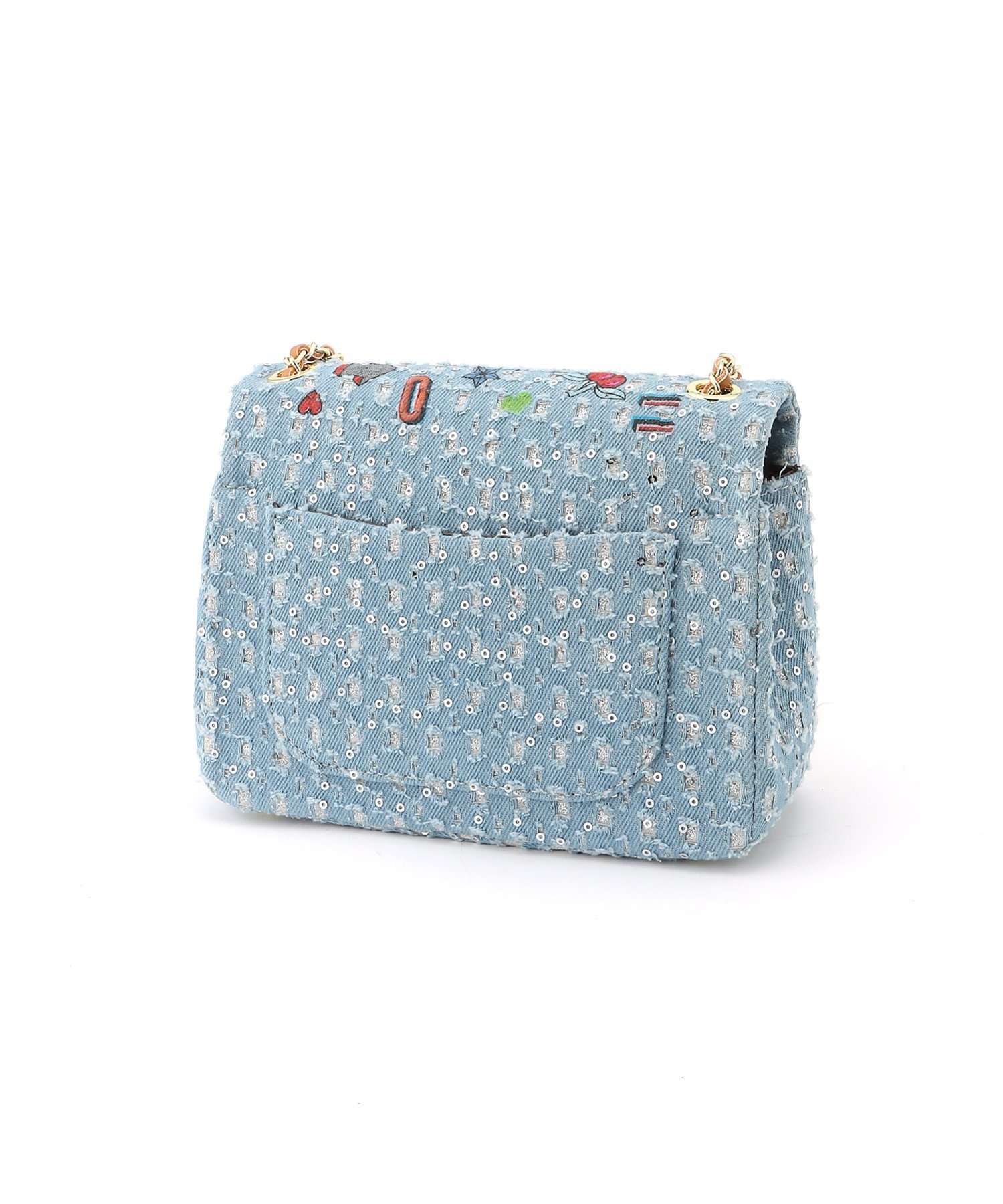 fiore fiore/(W)ダメージデニムアイテーマかぶせショルダー ファッションバッグプラザ　ラミー バッグ ショルダーバッグ ブルー【送料無料】