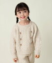 【SALE/40%OFF】BEAMS mini ポップコーン ケーブルニット(90~150cm) ビームス アウトレット トップス ニット ピンク ホワイト
