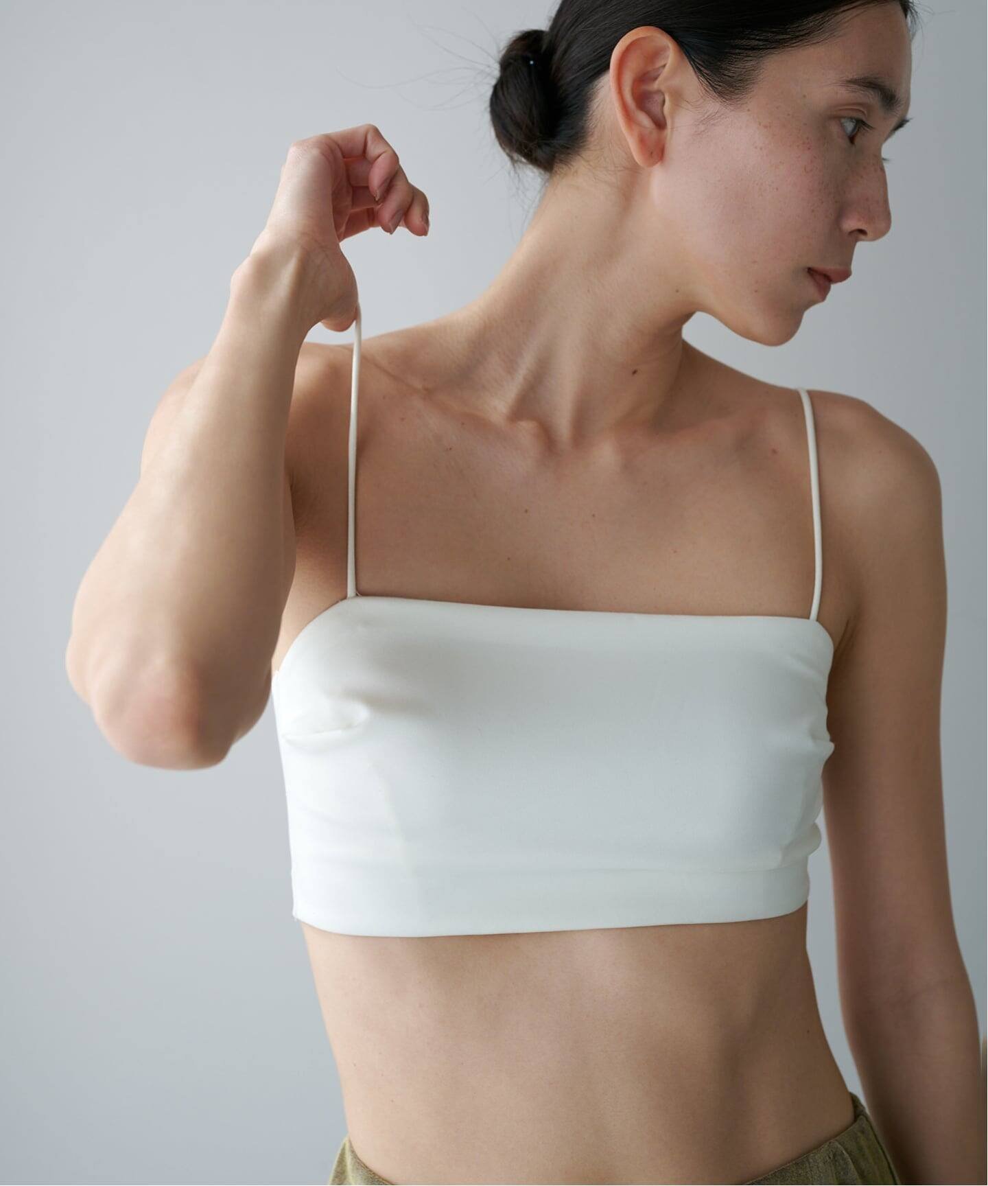 EMILY WEEK 《Additional 2》【ESSENTIAL】Satin Bandeau Bra Emily Week Innerwear/Loungewear Bra White Black【Free Shipping】