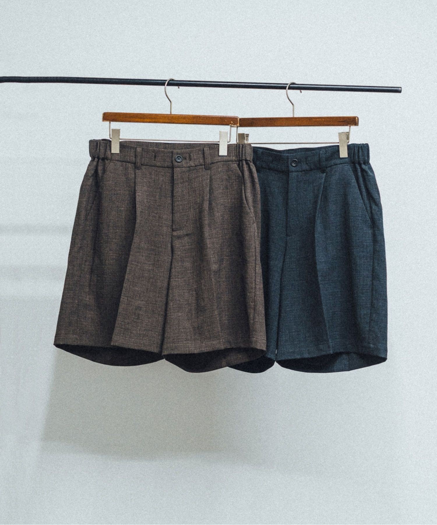 メランジサーフェイスワイドショーツ/セットアップ対応/イージーケア ジュン スタンダード ピックス パンツ その他のパンツ グレー