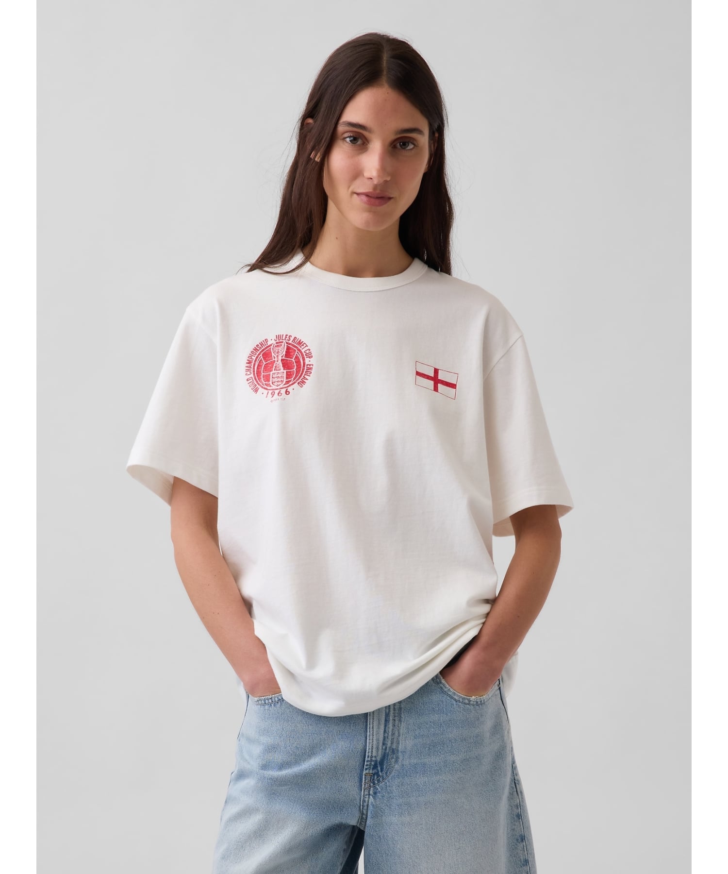 (U)FIFA WORLD CUP(TM) リラックスフィット グラフィックTシャツ ギャップ トップス カットソー・Tシャツ ブルー イエロー ブラック グレー ホワイト