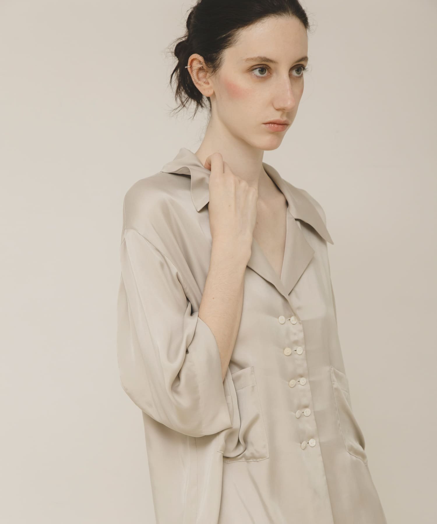 LAATO open collar shirts ラート トップス シャツ・ブラウス グレー
