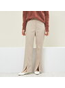 【SALE/70%OFF】Rouge vif la cle フロントスリットサキソニーパンツ ルージュ・ヴィフ ラクレ パンツ その他のパンツ ベージュ ブラック【送料無料】