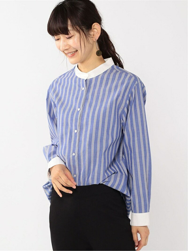 【SALE／66%OFF】DECOY Since1981 ストライプクレリックシャツ デコイシンス1981 トップス シャツ・ブラウス ブルー ベージュのサムネイル