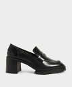CHARLES & KEITH ペニーローファー パンプス チャールズアンドキース シューズ・靴 ローファー ブラック レッド ブラウン【送料無料】