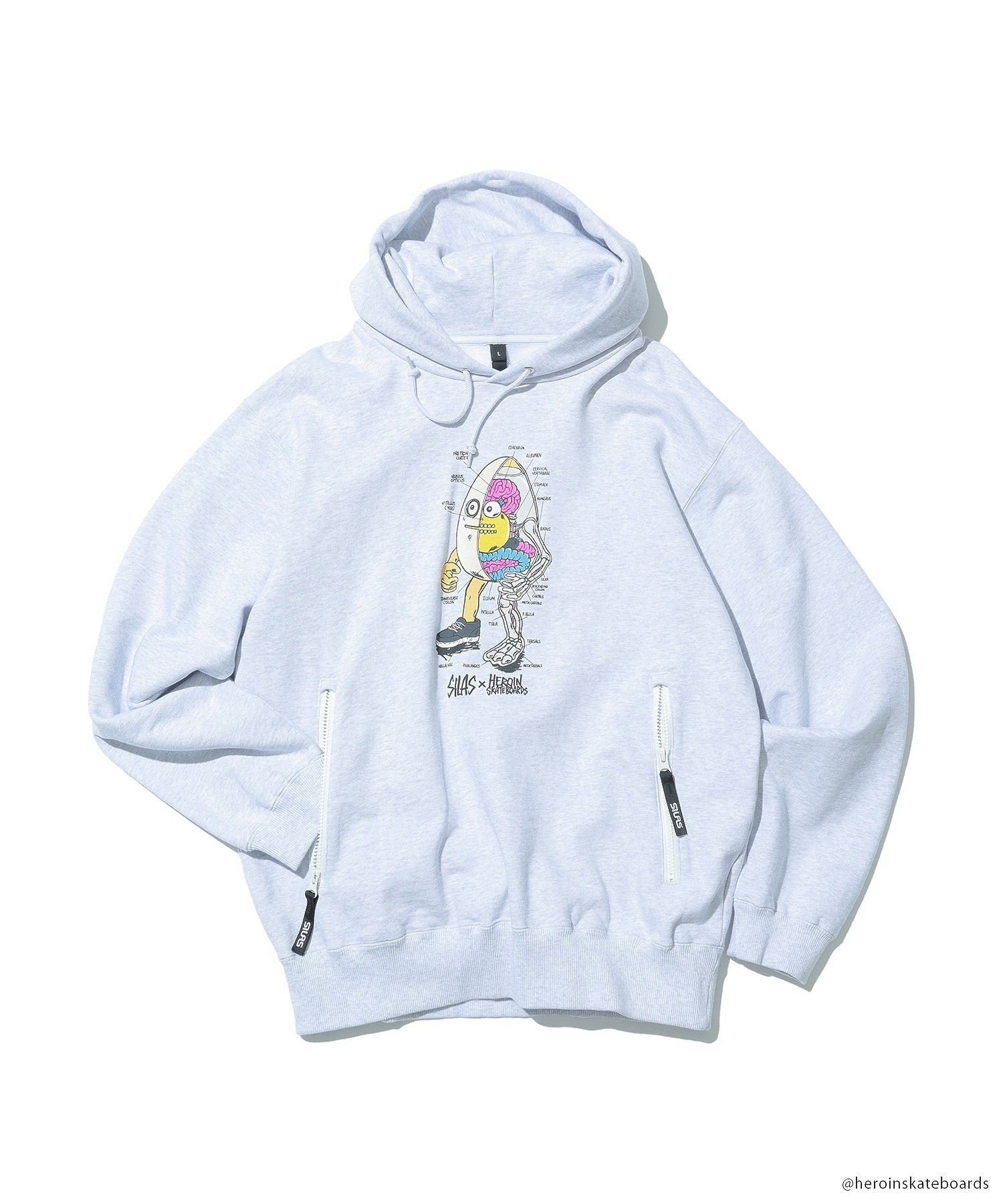 【SALE／40%OFF】SILAS SILAS x HEROIN HOODIE サイラス トップス スウェット・トレーナー ブラック グレー【送料無料】