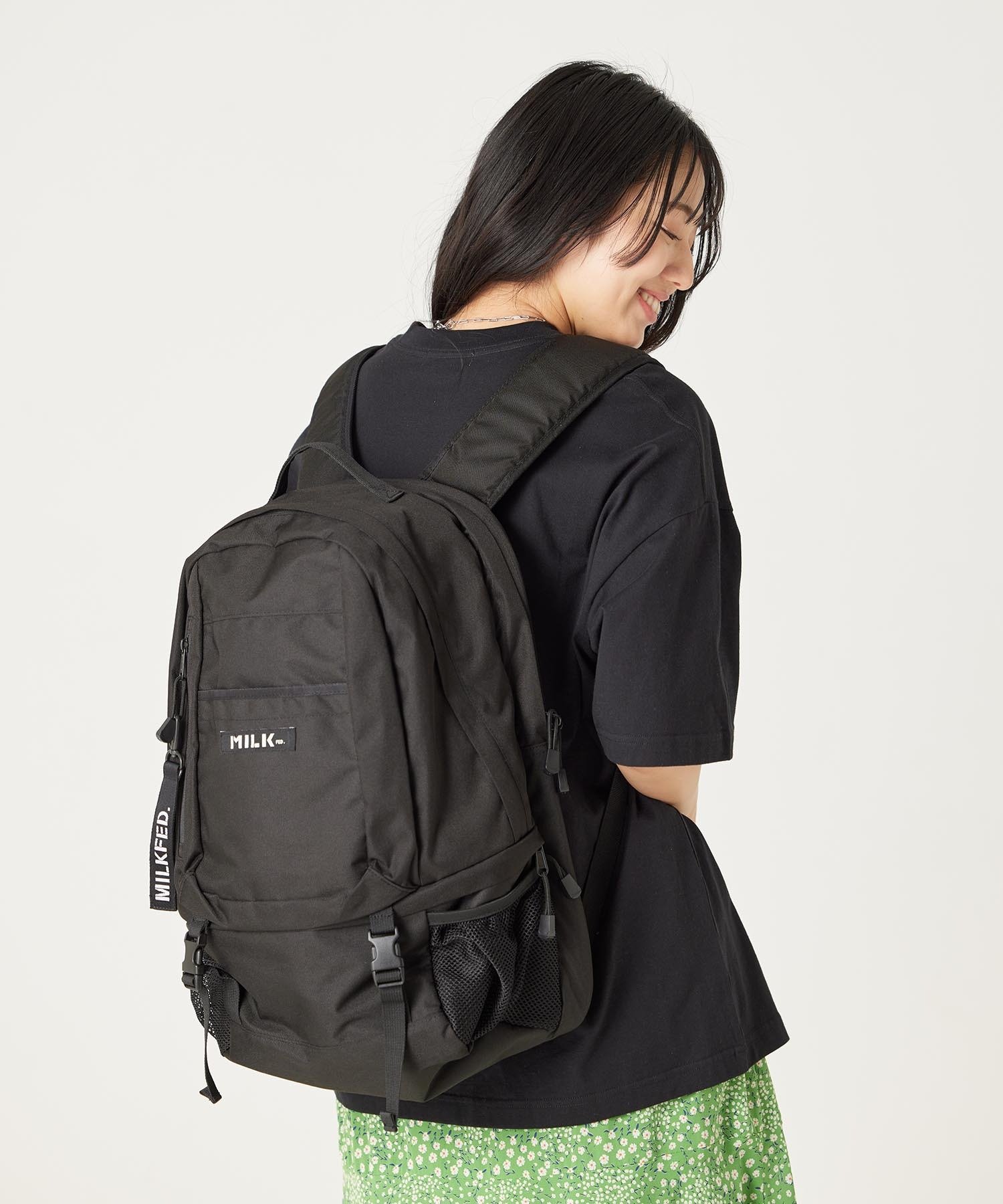 MILKFED. NEO BIG BACKPACK BAR バックパック MILKFED. ミルクフェド バッグ リュック/バックパック ブラック ネイビー ピンク レッド【送料無料】