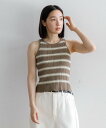 AMERICAN RAG CIE 【ARC】アメスリボーダータンクトップ アメリカンラグシー トップス ノースリーブ・タンクトップ カーキグリーン【送料無料】