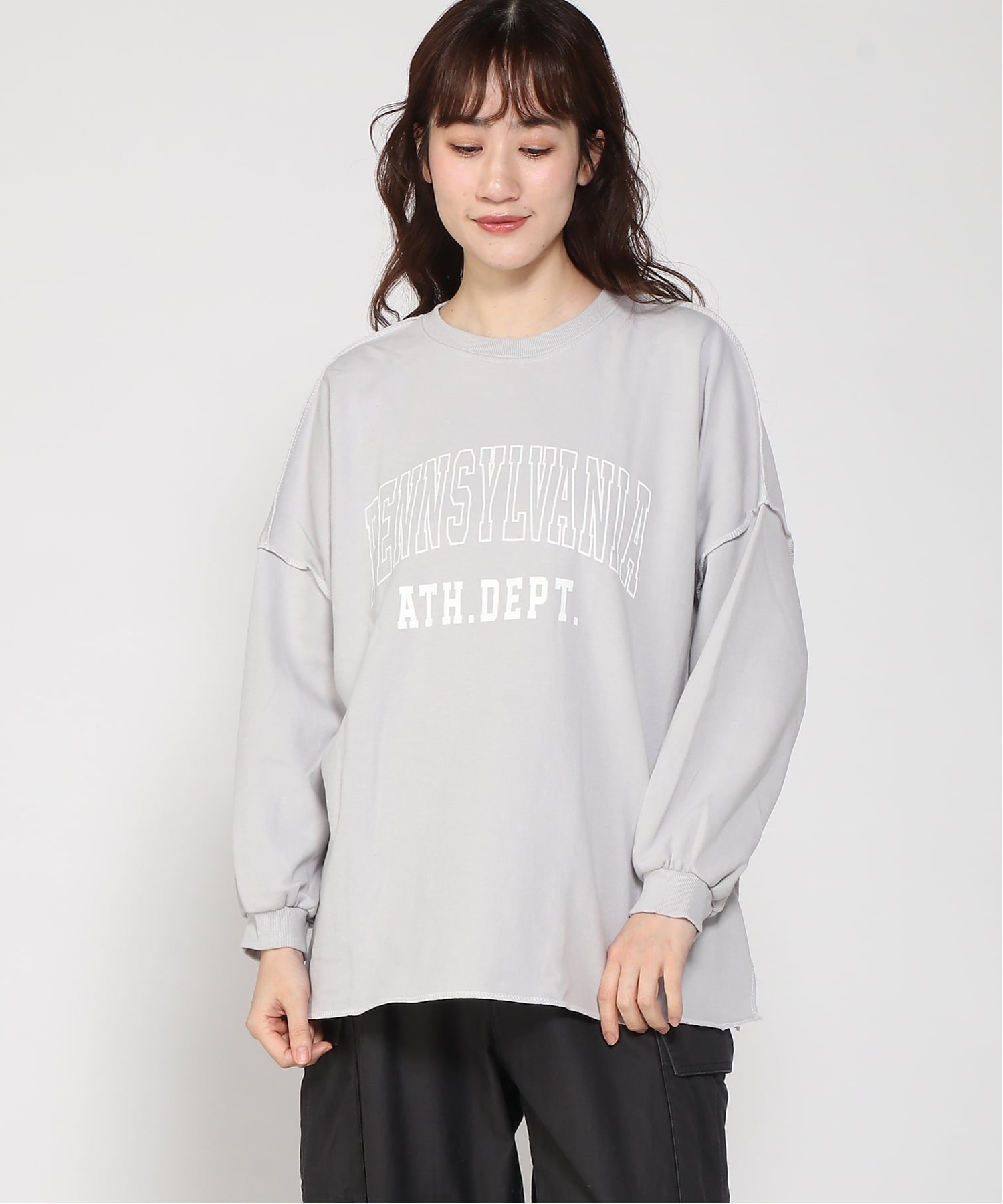 VIVIDLADY VIVIDLADY/(W)ロゴスウェットTシャツ ビビッドレディー トップス カットソー・Tシャツ グレー