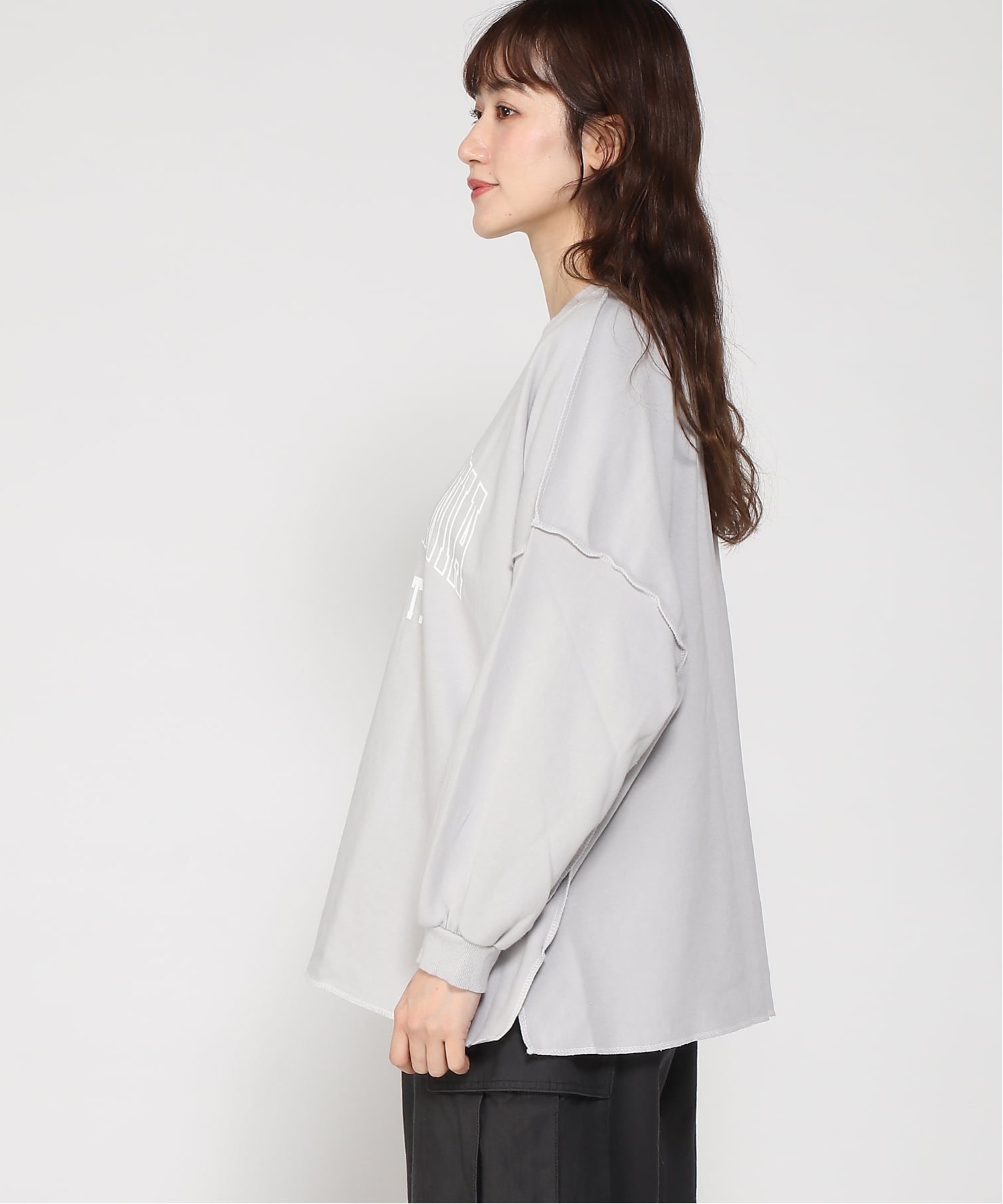 VIVIDLADY VIVIDLADY/(W)ロゴスウェットTシャツ ビビッドレディー トップス カットソー・Tシャツ グレー