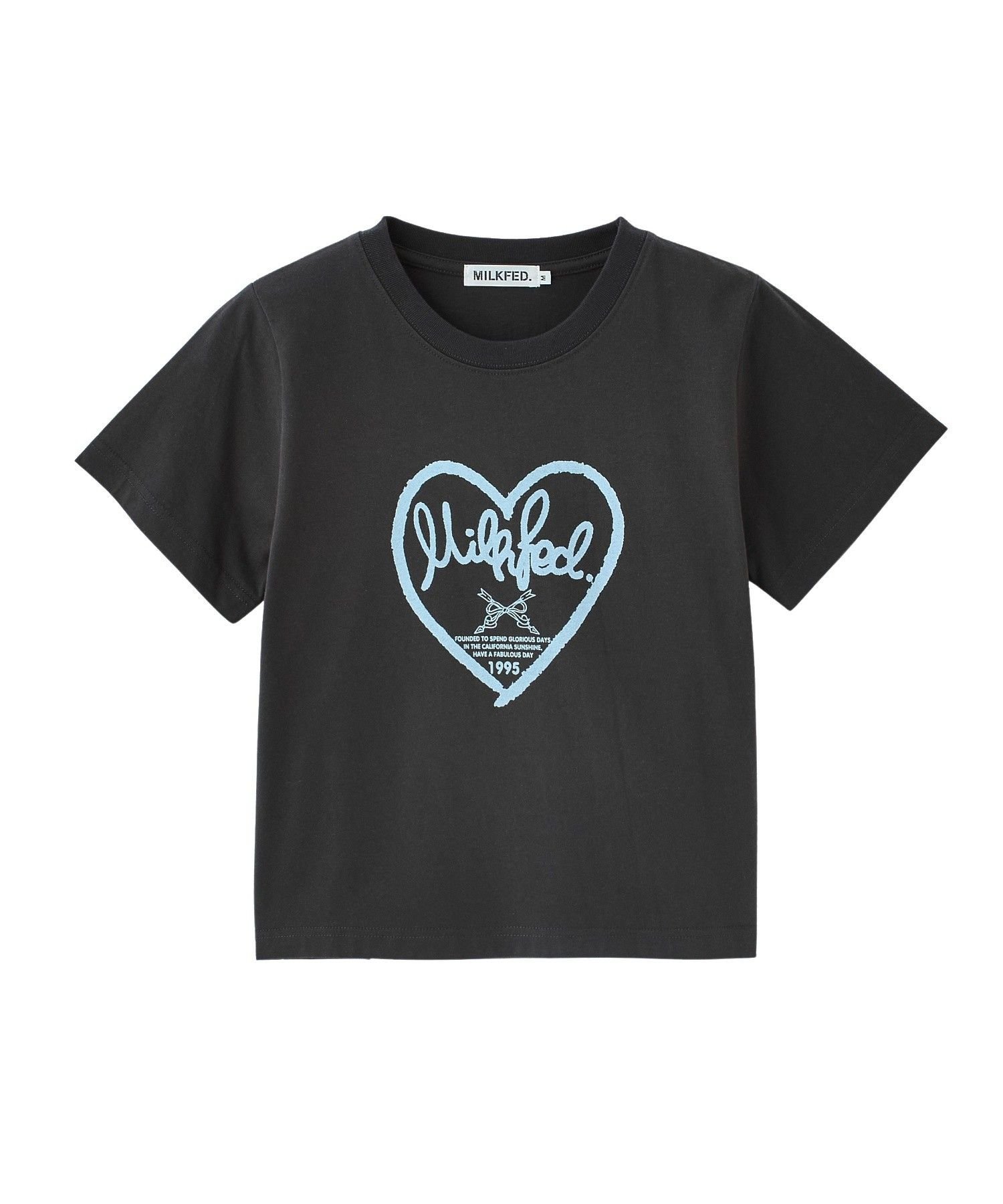 MILKFED. HANDWRITTEN HEART COMPACT S/S TEE ミルクフェド トップス カットソー・Tシャツ ホワイト グレー