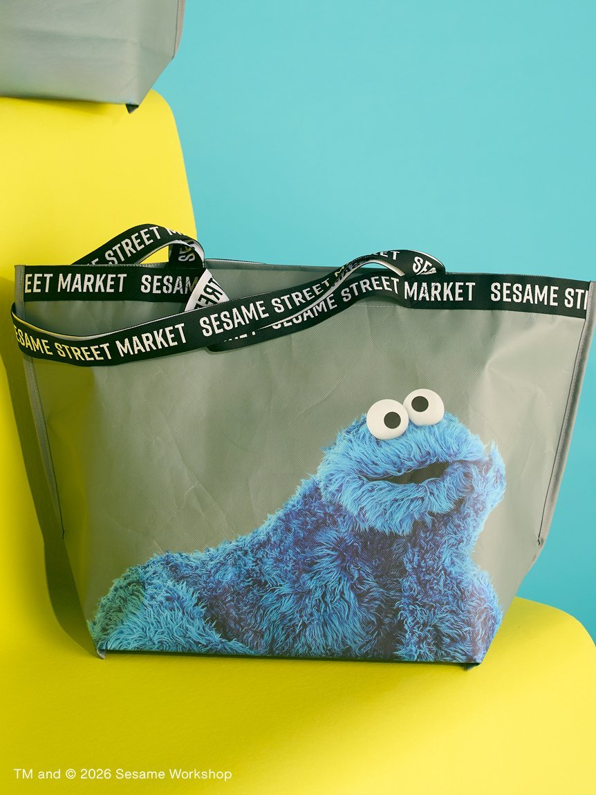 SESAME STREET MARKET ジャガードテープバッグ(BIG) セサミストリートマーケット バッグ エコバッグ・サブバッグ グリーン グレー ベージュ