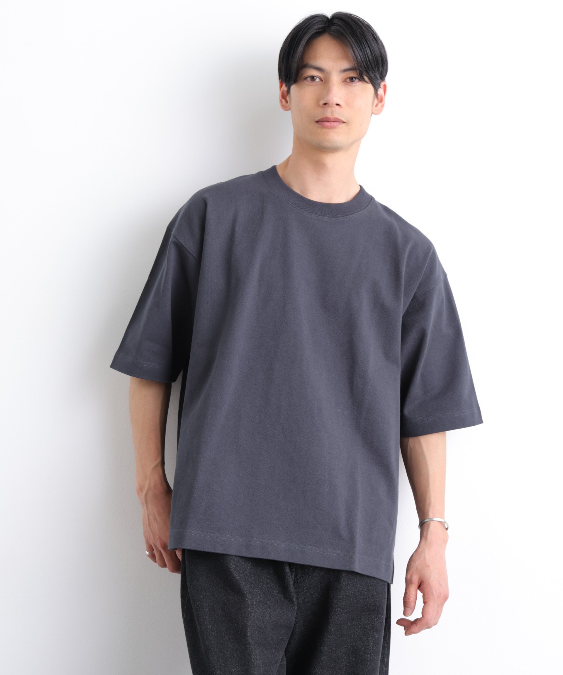 NANO universe ヘビーウェイトTシャツ 半袖 ナノユニバース トップス カットソー・Tシャツ ブラウン ホワイト ブラック