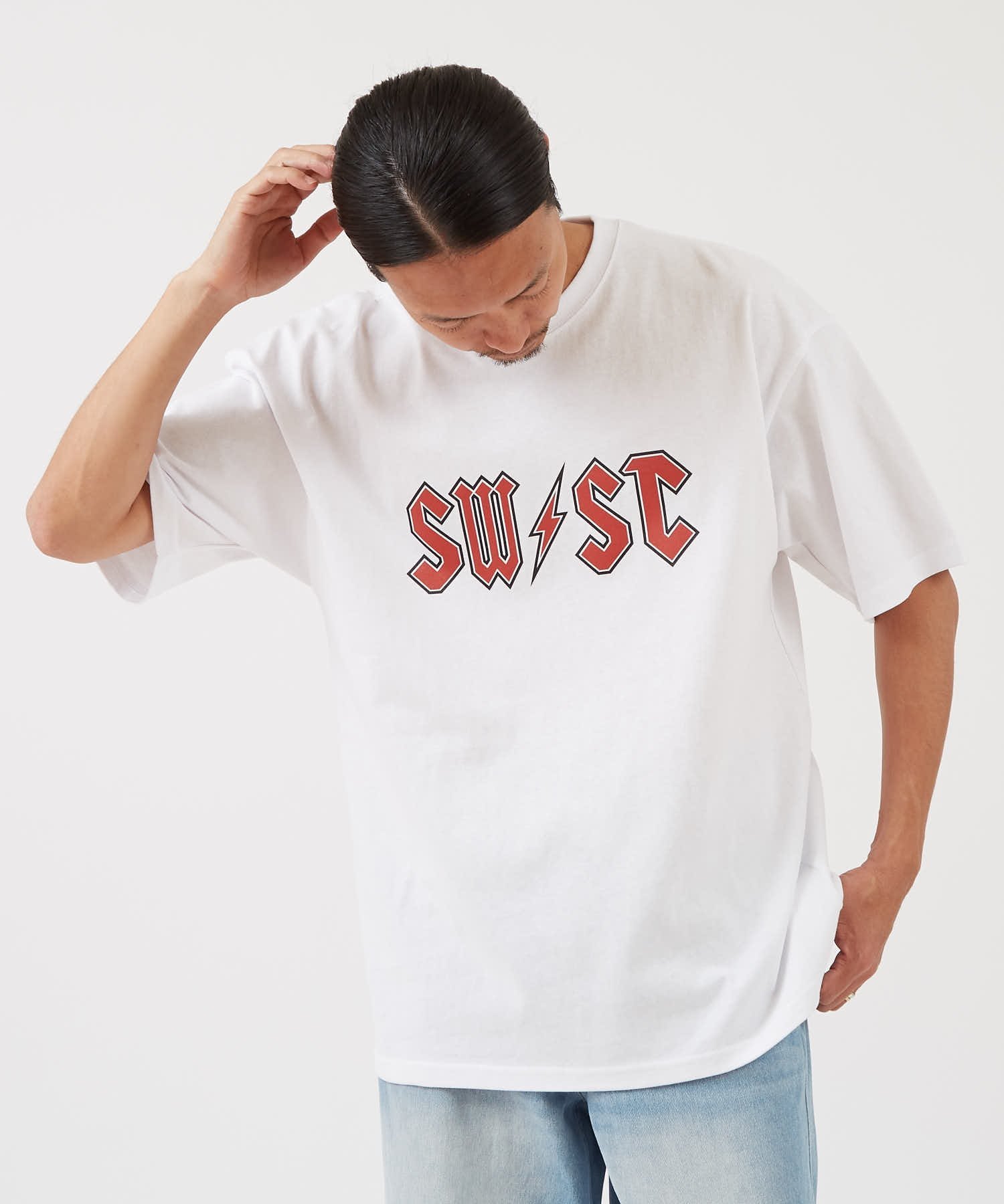 SIDEWAY STANCE SIDEWAY STANCE サイドウェイスタンス SWSC半袖Tシャツ インプローブス トップス カットソー・Tシャツ ブラック ホワイト