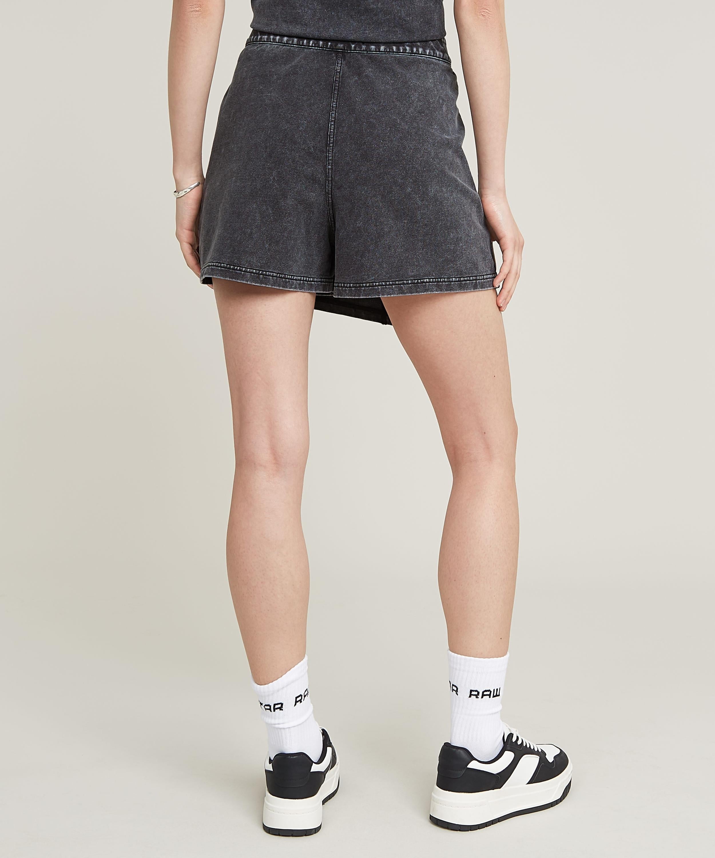 【公式ショップ】Overdyed Sweat Skort/オーバーダイスウェットスコート/ショートパンツ ジースターロゥ パンツ キュロット ブラック