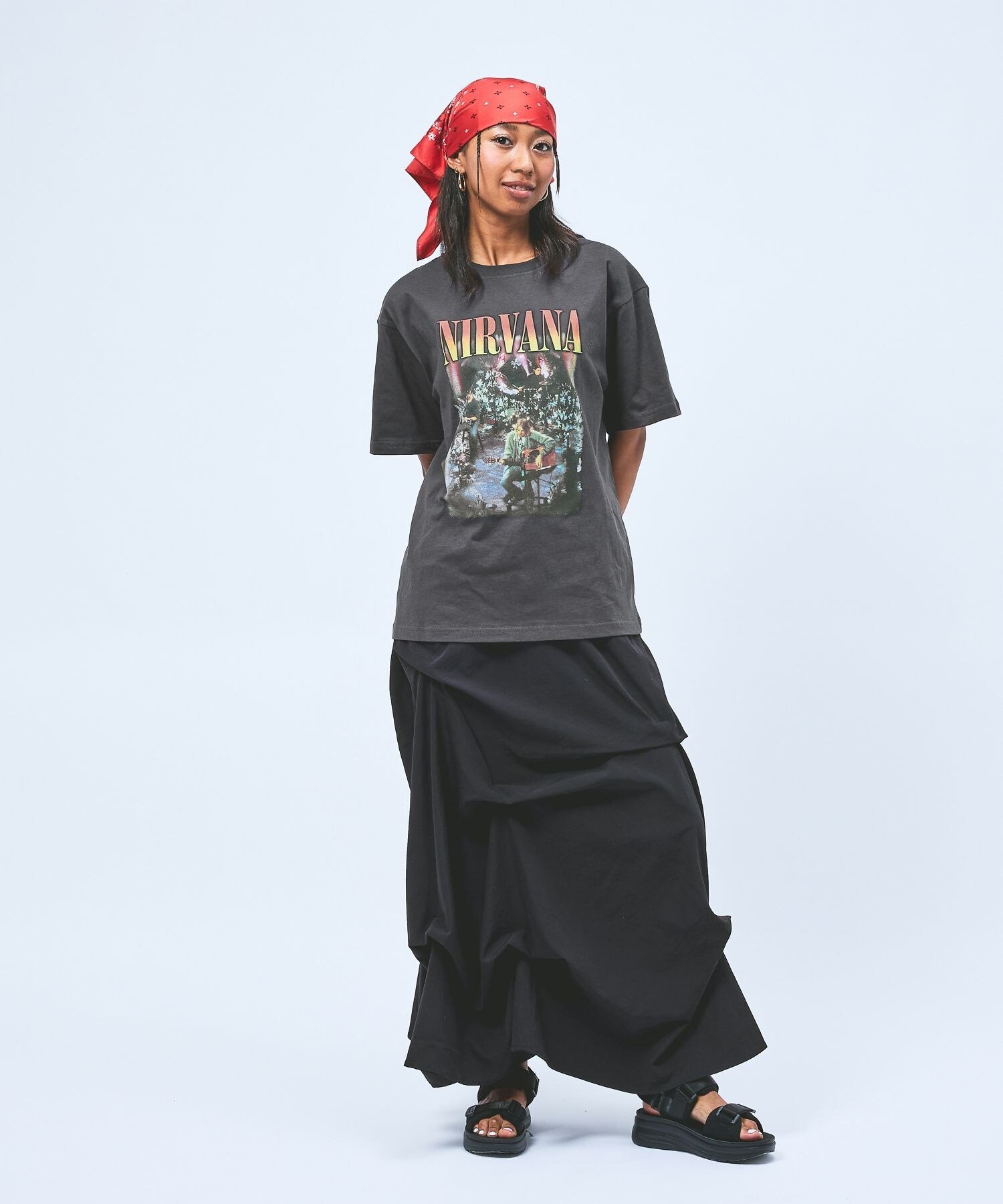 niko and ... 【NIRVANA / ニルヴァーナ】アソートTシャツ ニコアンド トップス カットソー・Tシャツ ブラウン グレー