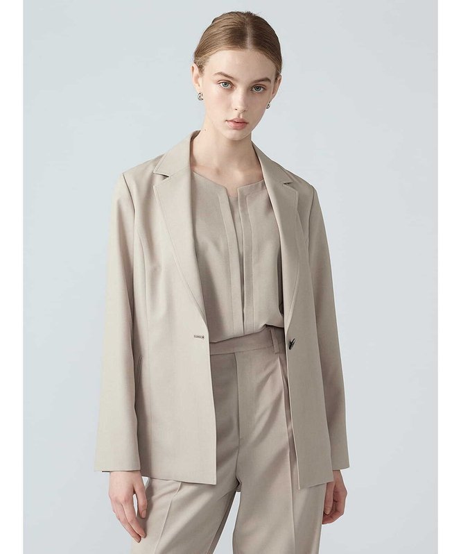 Aquascutum WOMEN 【セットアップ対応】ドビーライトジャケット アクアスキュータム ジャケット・アウター テーラードジャケット・ブレザー ベージュ ネイビー【送料無料】