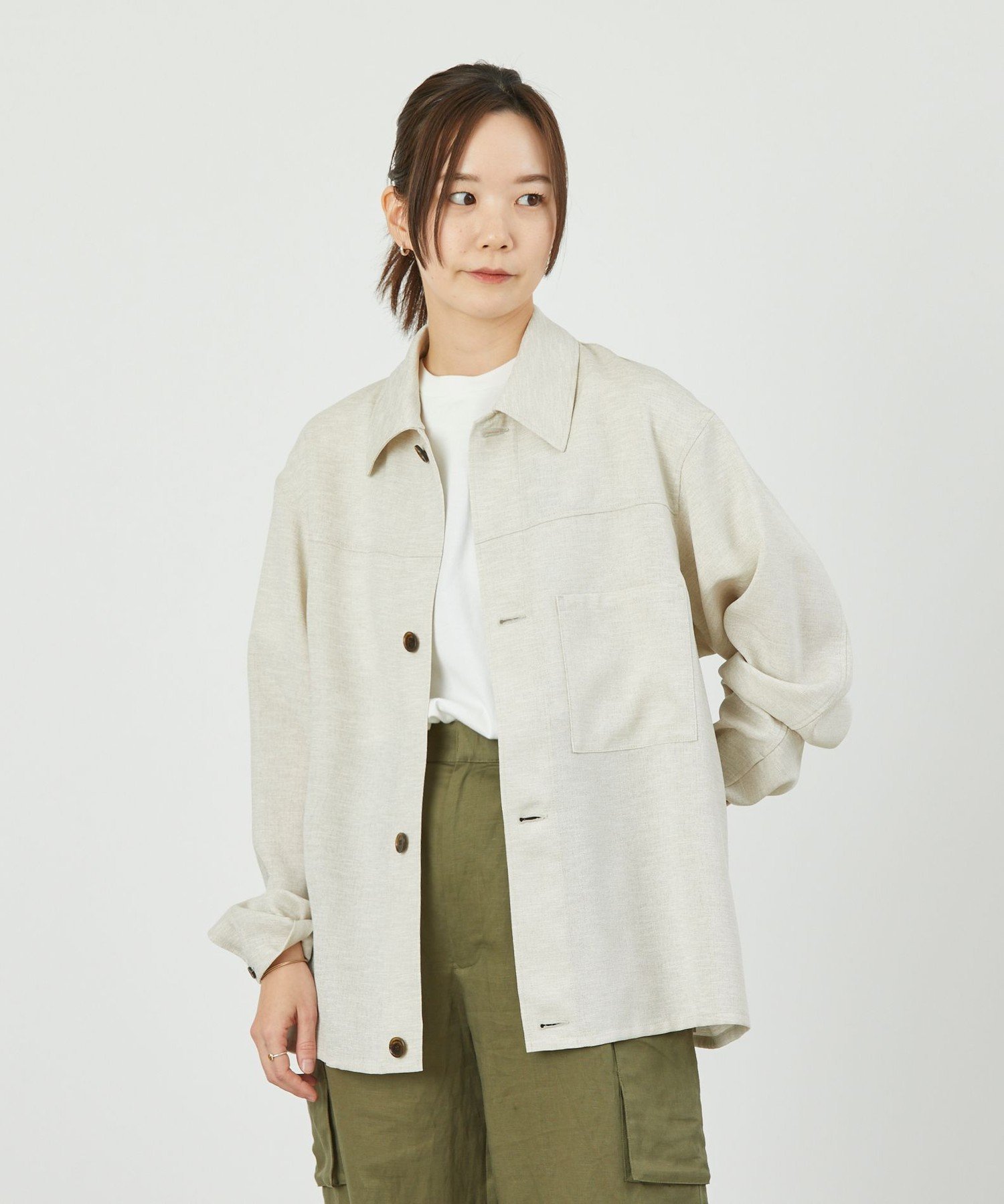 マッキントッシュ フィロソフィー アウター レディース MACKINTOSH PHILOSOPHY GREY LABEL リネンライクオックストラッカージャケット マッキントッシュ フィロソフィー ジャケット・アウター ブルゾン・ジャンパー ベージュ ブラック【送料無料】