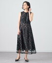 ANAYI リーフチュールフレア ワンピース アナイ ワンピース・ドレス ドレス ブラック【送料無料】