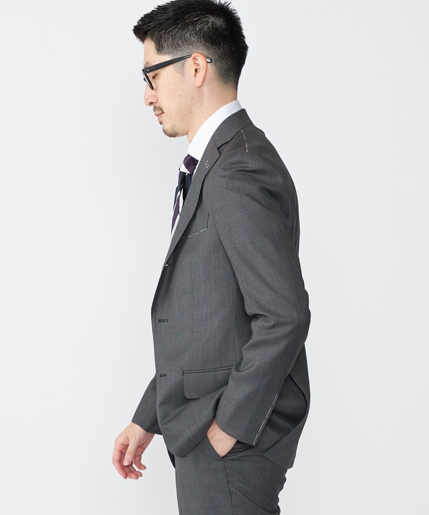 【SALE／30%OFF】SHIPS MEN SHIPS: LORO PIANA バーズアイ スーツ シップス スーツ・フォーマル セットアップスーツ グレー【送料無料】