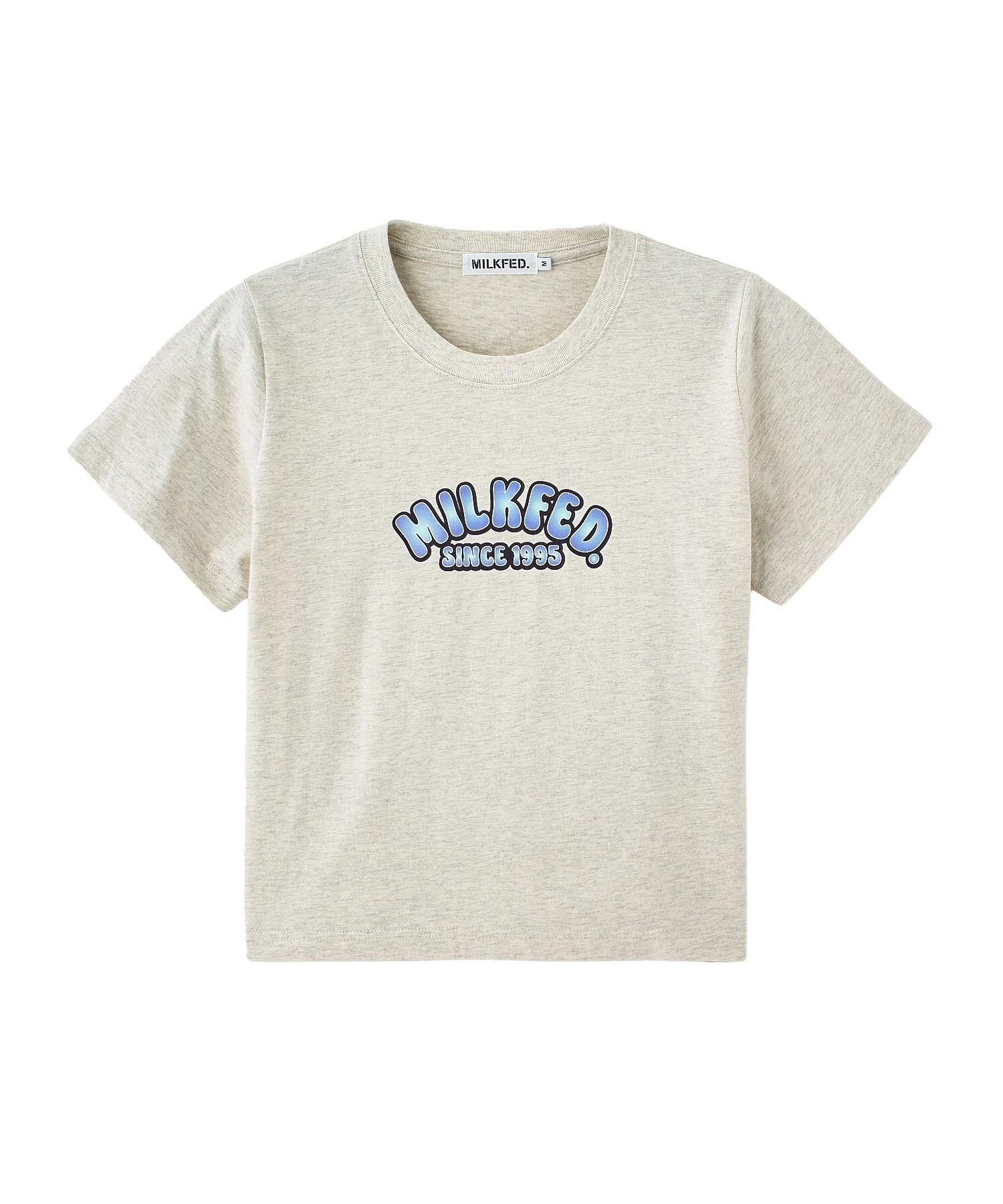 MILKFED. GRADIENT LOGO COMPACT S/S TEE ミルクフェド トップス カットソー・Tシャツ ブラック