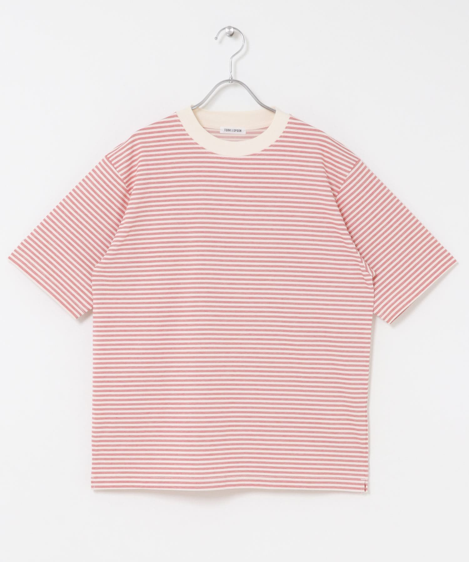 FORK&SPOON マルチボーダーTシャツ アーバンリサーチドアーズ トップス カットソー・Tシャツ グレー グリーン レッド