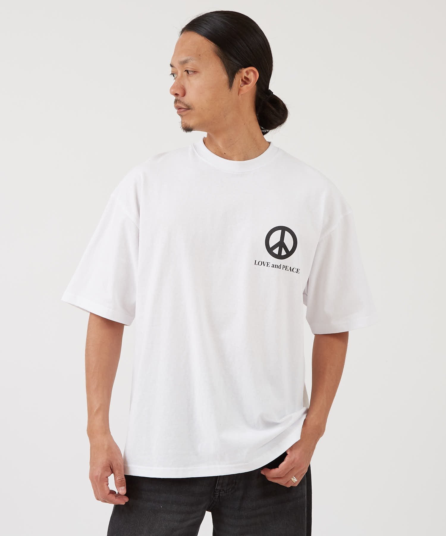 SIDEWAY STANCE SIDEWAY STANCE サイドウェイスタンス ラブ・アンド・ピース 半袖Tシャツ インプローブス トップス カットソー・Tシャツ ホワイト ブラック