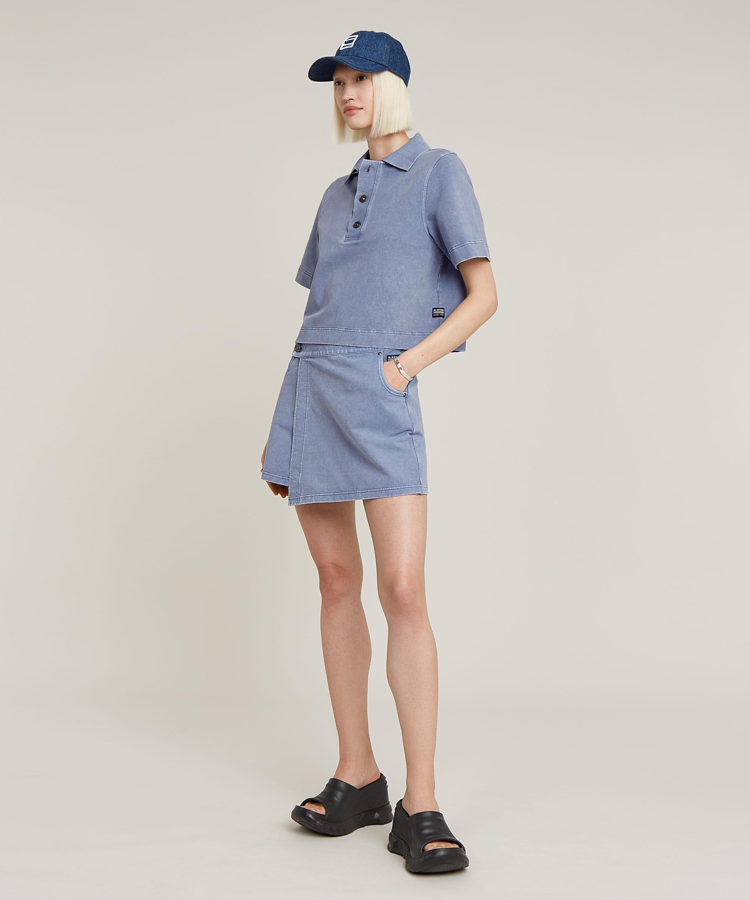 【公式ショップ】Overdyed Sweat Skort/オーバーダイスウェットスコート/ショートパンツ ジースターロゥ パンツ キュロット ブルー