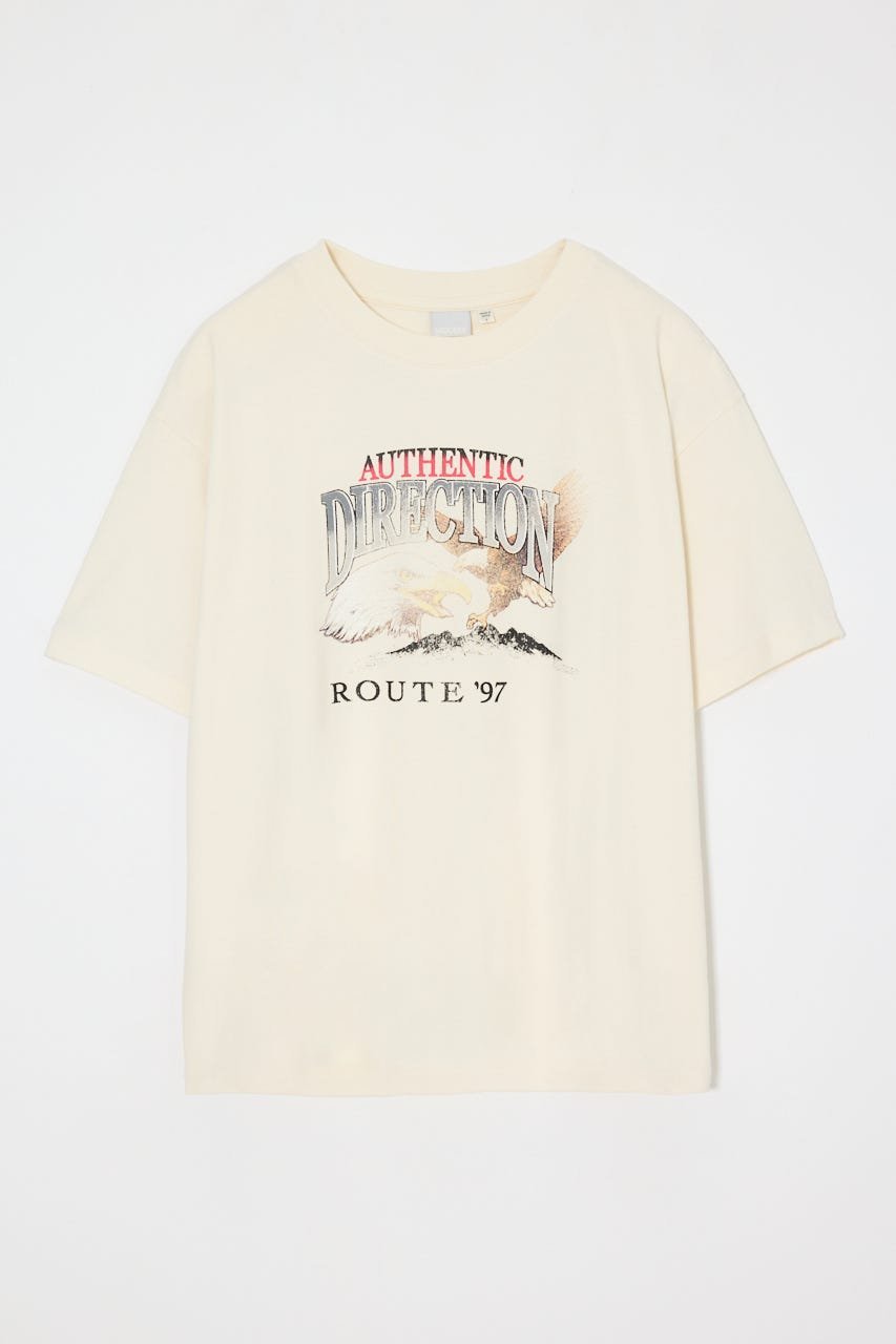 EAGLE TEE マウジー トップス カットソー・Tシャツ ネイビー ブラック ホワイト