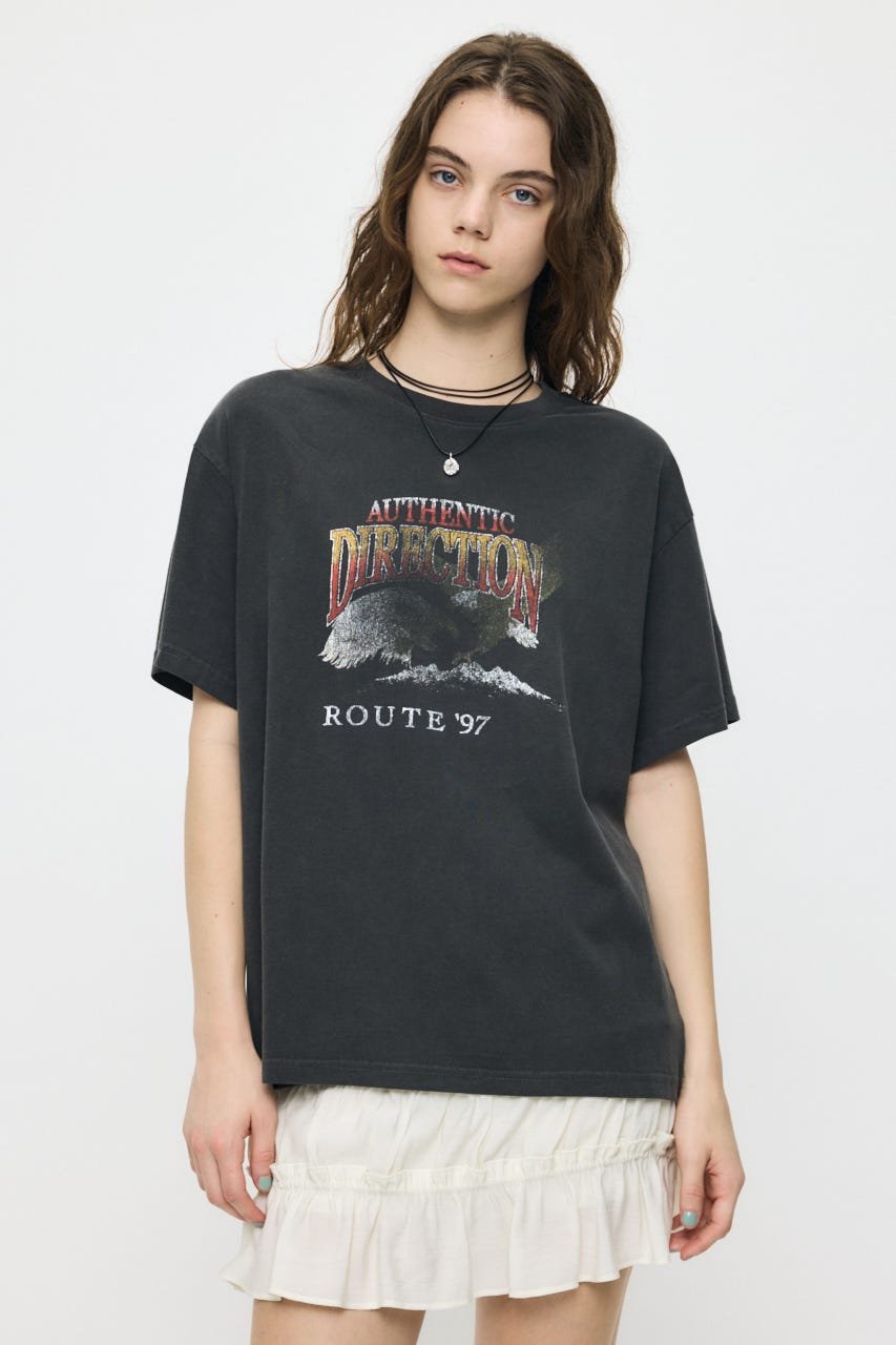 EAGLE TEE マウジー トップス カットソー・Tシャツ ネイビー ブラック ホワイト