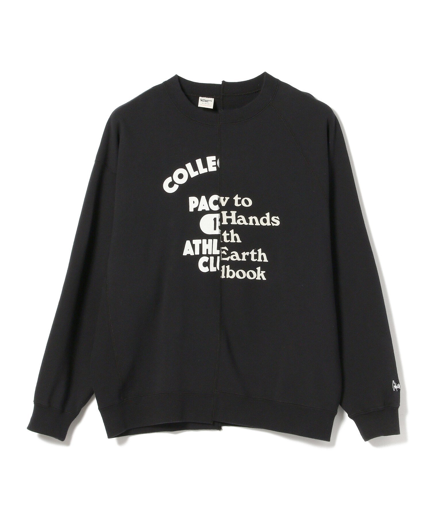 ビームス トレーナー メンズ 【SALE／50%OFF】B:MING by BEAMS Collegiate Pacific x B:MING by BEAMS / 別注 ドッキング クルーネック スウェットシャツ ビームス アウトレット トップス スウェット・トレーナー グレー イエロー【送料無料】