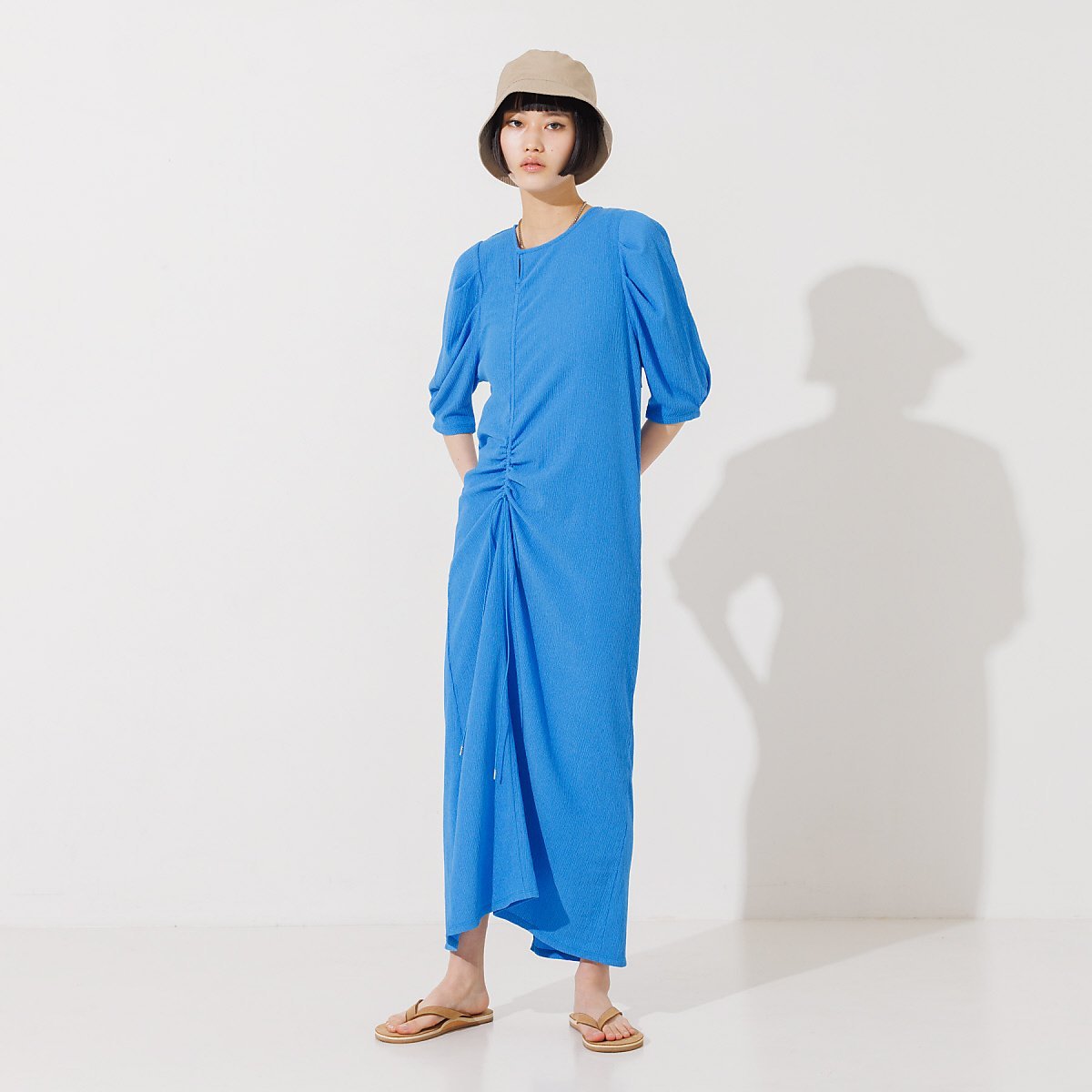 【SALE／44%OFF】NOMINE 【前後着用可】2WAYドロストカットワンピース ノミネ ワンピース・ドレス シャツワンピース グリーン ブルー オレンジ ブラック【送料無料】