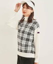 【SALE/50%OFF】JUN&ROPE' プレイド柄タートル長袖プルオーバー ジュンアンドロペ トップス ニット イエロー ブルー ホワイト【送料無料】