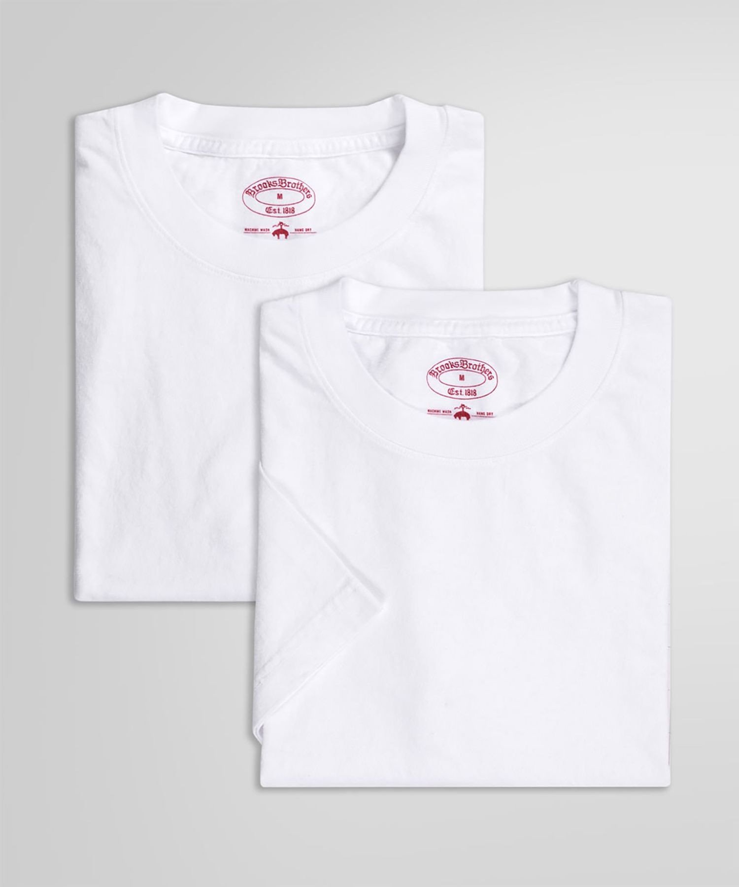 BROOKS BROTHERS コットン 2パック クルーネック Tシャツ Made in USA ブルックス ブラザーズ トップス カットソー・Tシャツ ホワイト ブラック ネイビー【送料無料】