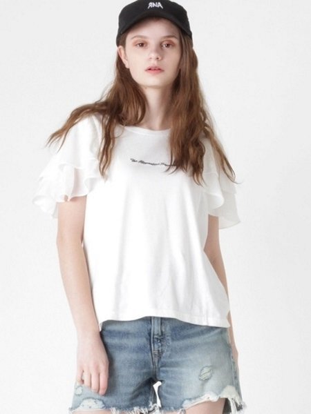 RNA デザインスリーブプルオーバー アールエヌエー トップス カットソー・Tシャツ ホワイト グレー イエロー ピンク