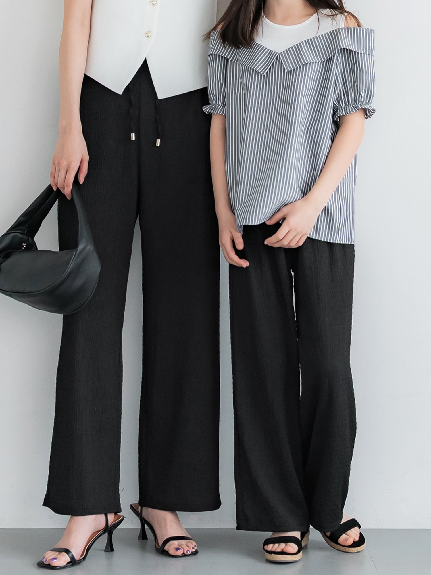 coca キッズ 親子お揃いシボシャーリングイージーパンツ コカ パンツ その他のパンツ ブラック オレンジのサムネイル