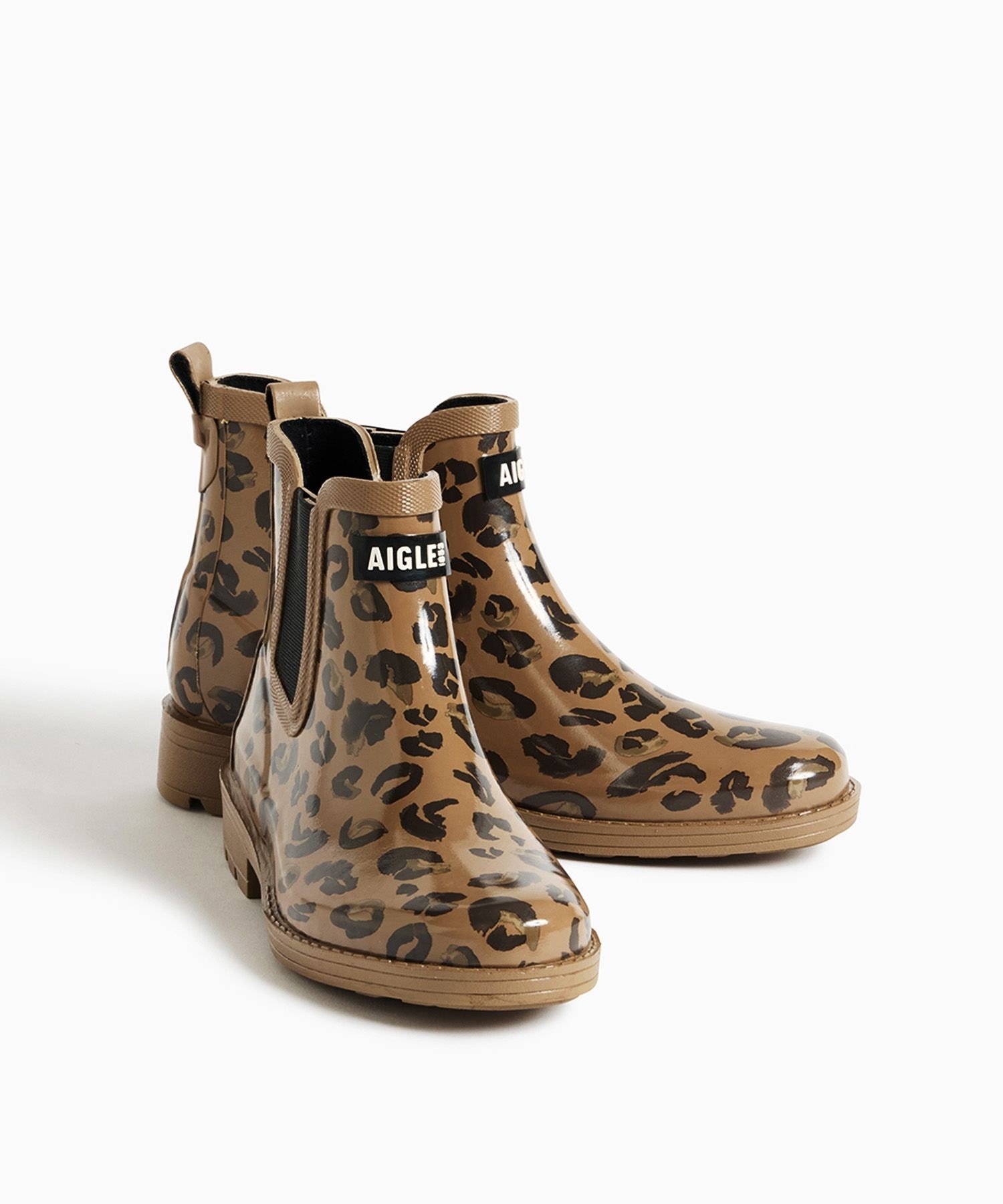 【SALE／30%OFF】AIGLE カーヴィル ヒョウ柄プリント サイドゴア レインブーツ エーグル シューズ・靴 レインシューズ・ブーツ【送料無料】