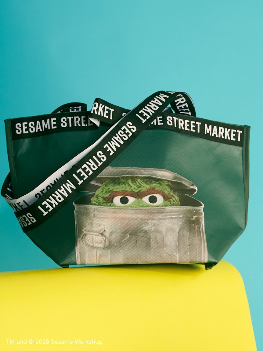 SESAME STREET MARKET ジャガードテープバッグ(SMALL) セサミストリートマーケット バッグ エコバッグ・サブバッグ ベージュ グリーン グレー