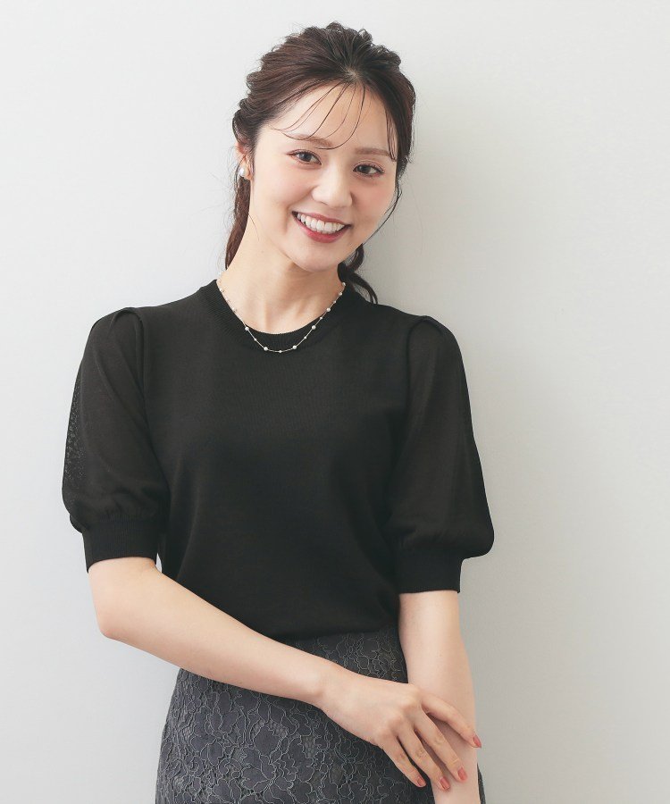 【SALE／30%OFF】index 【抗ピル】シアースリーブニット《洗濯機OK》 インデックス トップス ニット グレー ブラック オレンジ ブルー