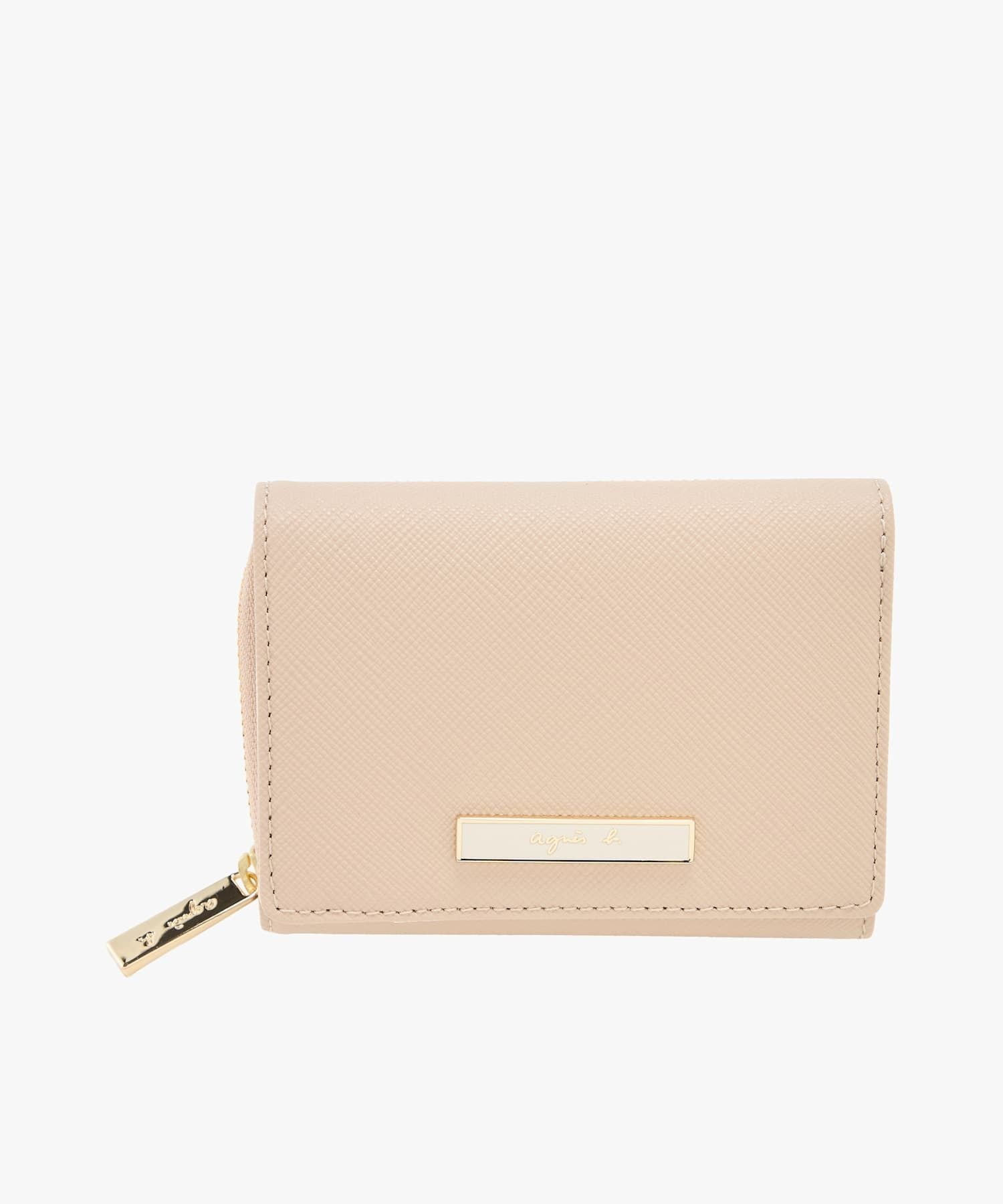agnes b. VOYAGE レザー 三つ折り ミニ ウォレット "Erika" QAW05-16 アニエスベー 財布・ポーチ・ケース 財布 ベージュ【送料無料】