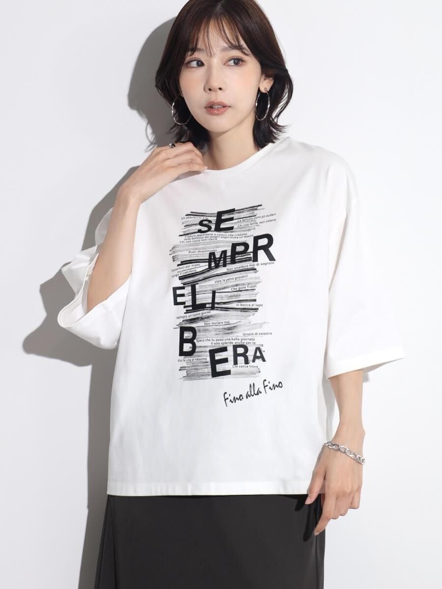 SCOTCLUB ブラッシュロゴハーフスリーブTシャツ ヴァン トップス カットソー・Tシャツ ブラック ホワイト