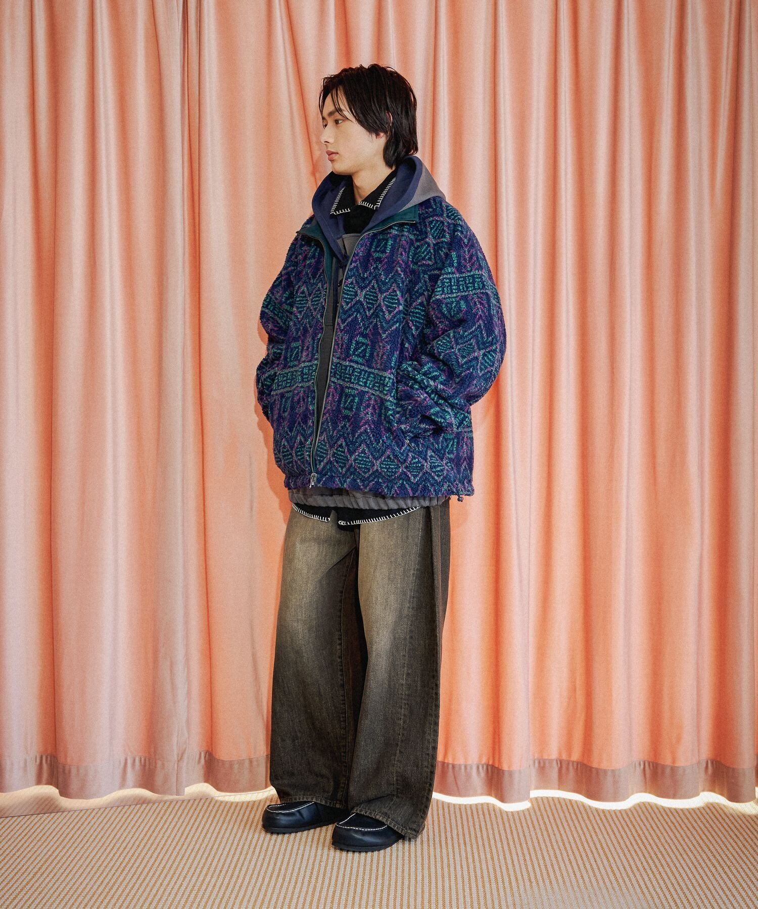 niko and ... Extra Wide Denim[niko and ...JEANS 26AW] ニコアンド パンツ ジーンズ・デニムパンツ ブルー グレー ブラック