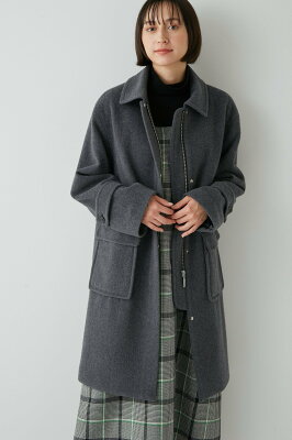 【SALE/30%OFF】HUMAN WOMAN ◆ステンカラーウールコート ヒューマン ウーマン ジャケット・アウター その他のジャケット・アウター グレー【送料無料】